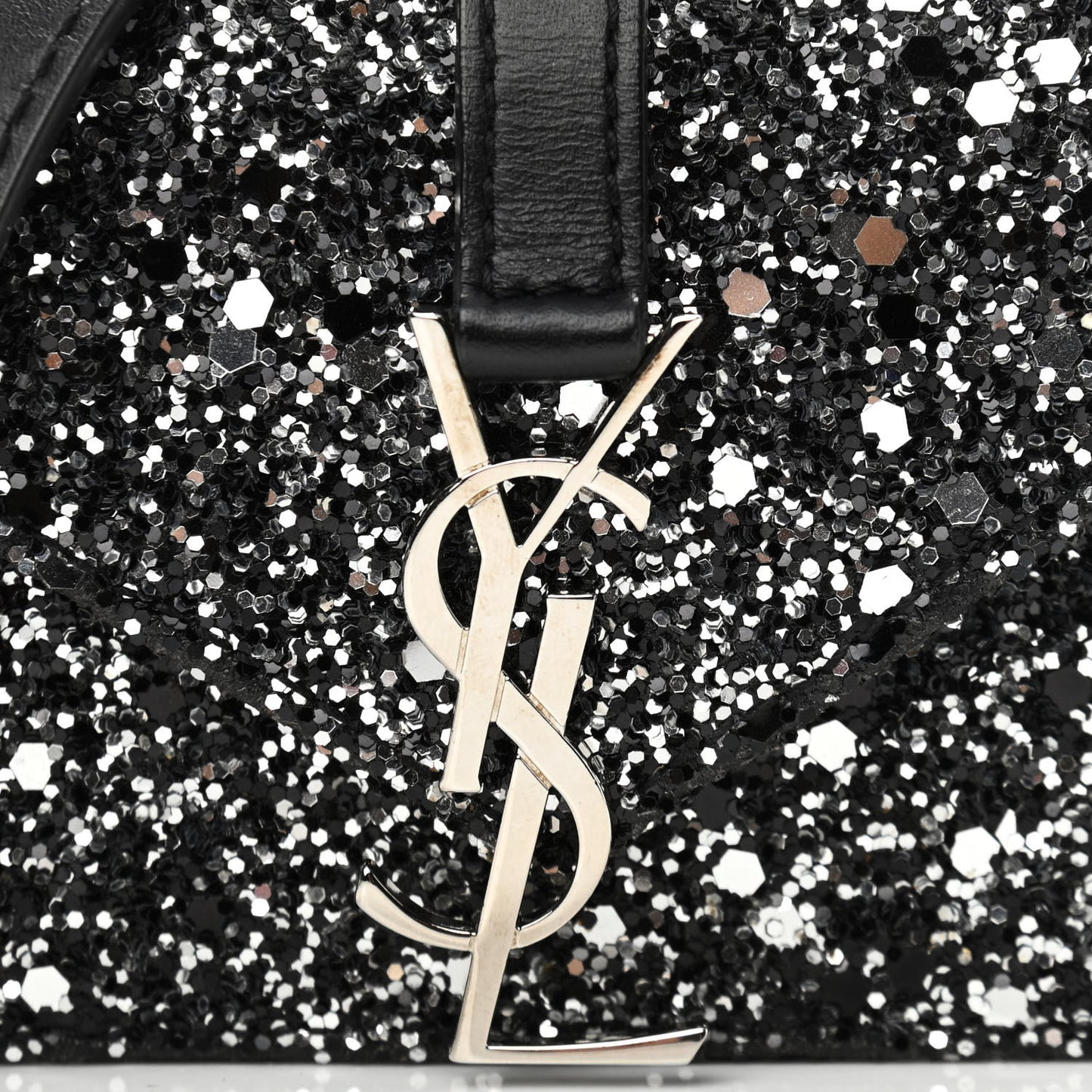 Sequin Calfskin Monogram Mini Candy Crossbody Black