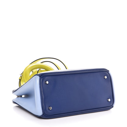 Christian Dior Calfskin Small Tri-color Diorissimo Navy Light Blue Yellow 4 of 7