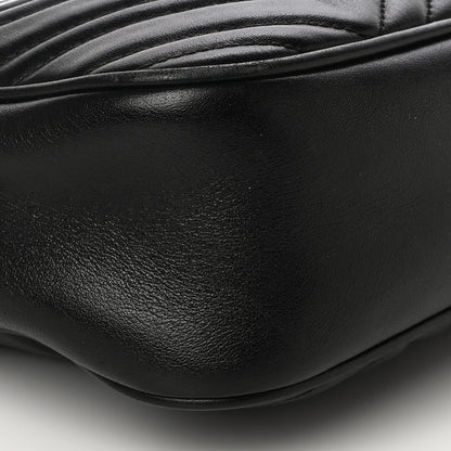 Gucci Calfskin Matelasse Small GG Marmont Chain Shoulder Bag Black 11 of 17