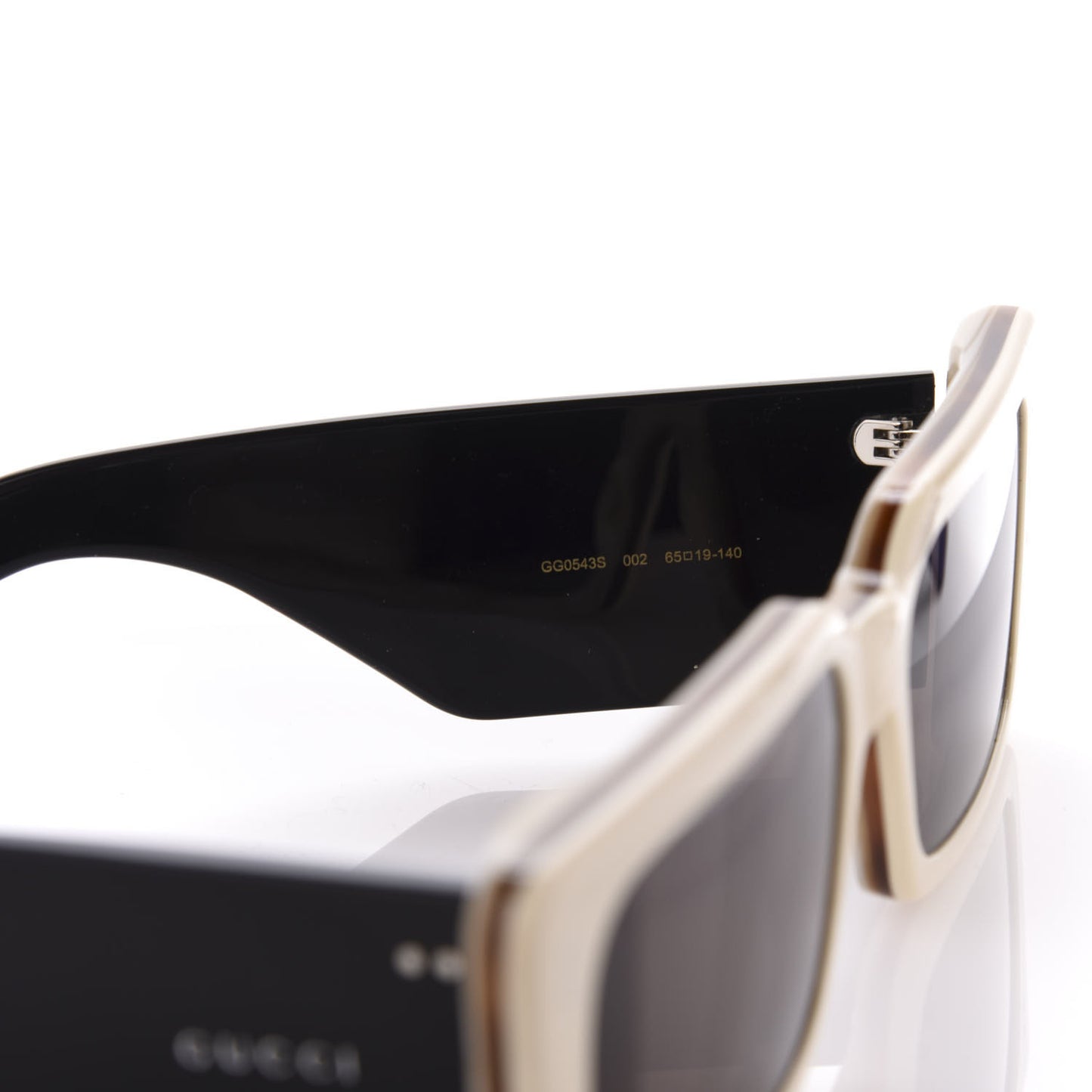 Acetate Rectangular Flap GG0543S Sunglasses White Black