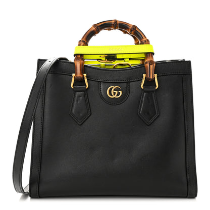 Gucci Calfskin Small Diana Tote Bag Black Yellow Fluo 1 of 16