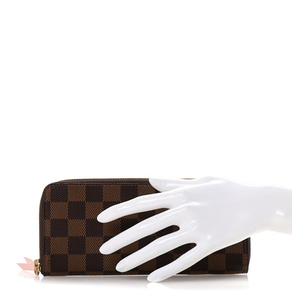 Louis Vuitton Damier Ebene Clemence Wallet Rose Ballerine 2 of 8