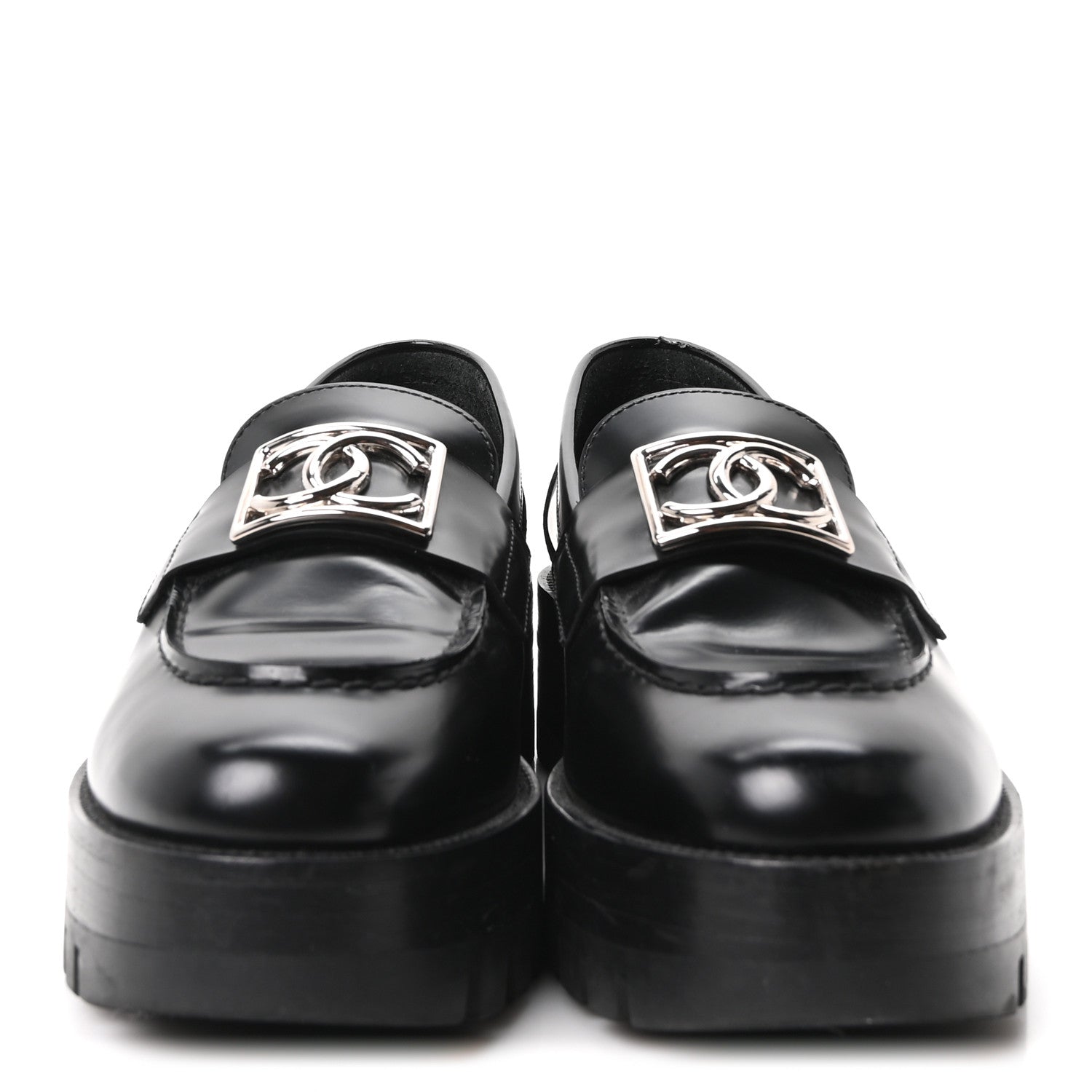 Chanel Calfskin Metal CC Loafers 36.5 Black 1890705 – FASHIONPHILE