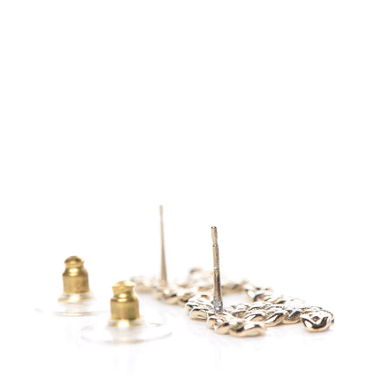 Chanel Crystal Pearls Coronation CC Earrings Gold 3 of 4