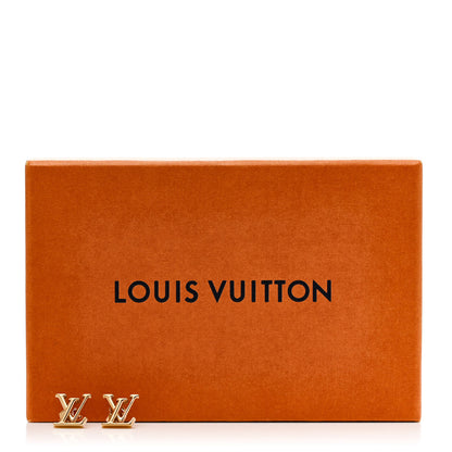 Louis Vuitton Metal Enamel LV Iconic Earrings Gold 5 of 5