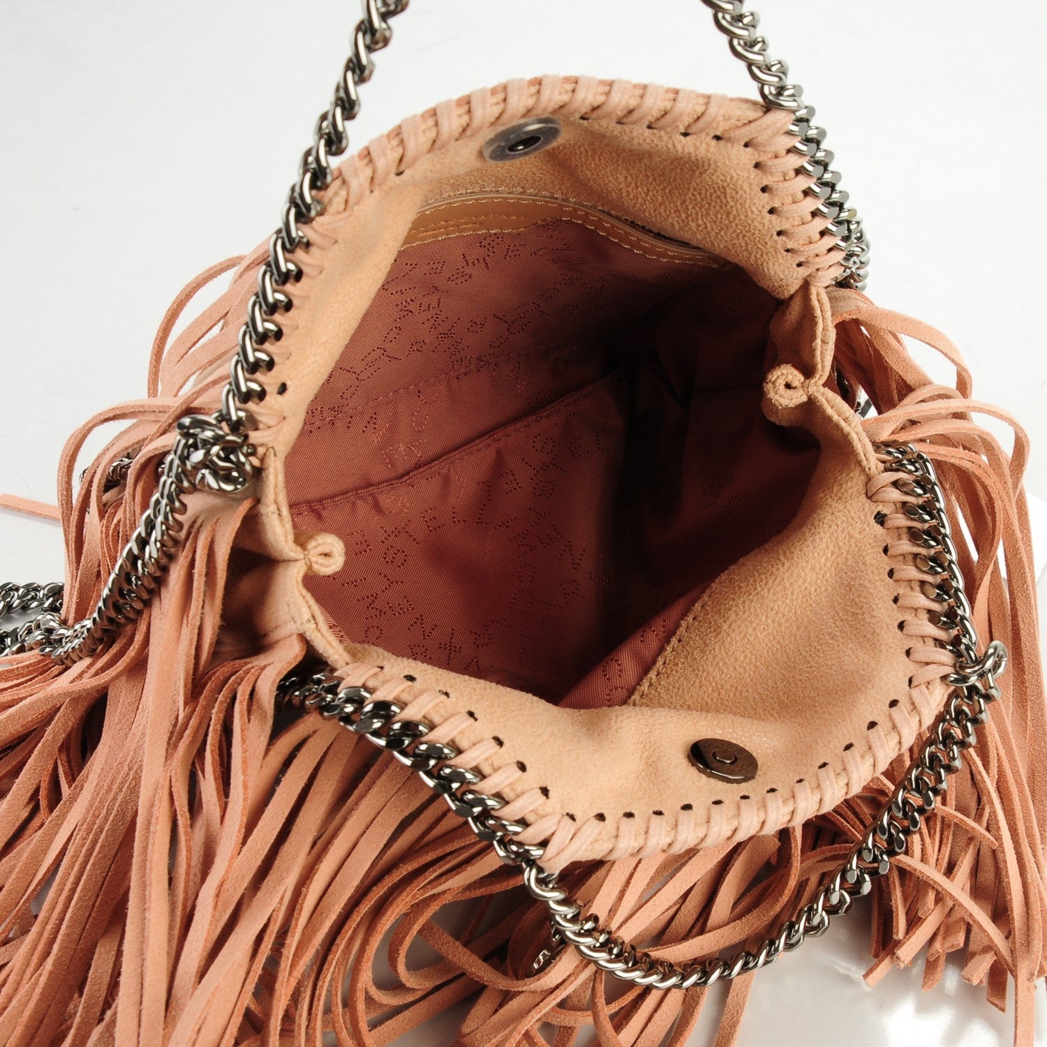 Stella McCartney Shaggy Deer Fringe Tiny Falabella Tote Powder 5 of 8