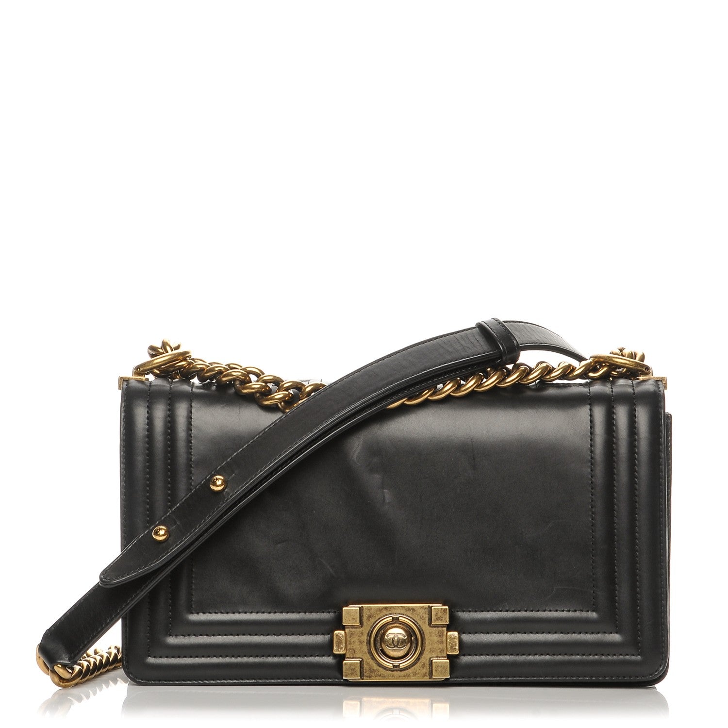 Chanel Glazed Calfskin Medium Boy Flap Black 1 of 11