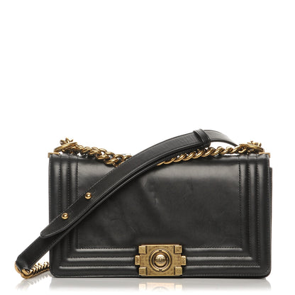 Chanel Glazed Calfskin Medium Boy Flap Black 1 of 11