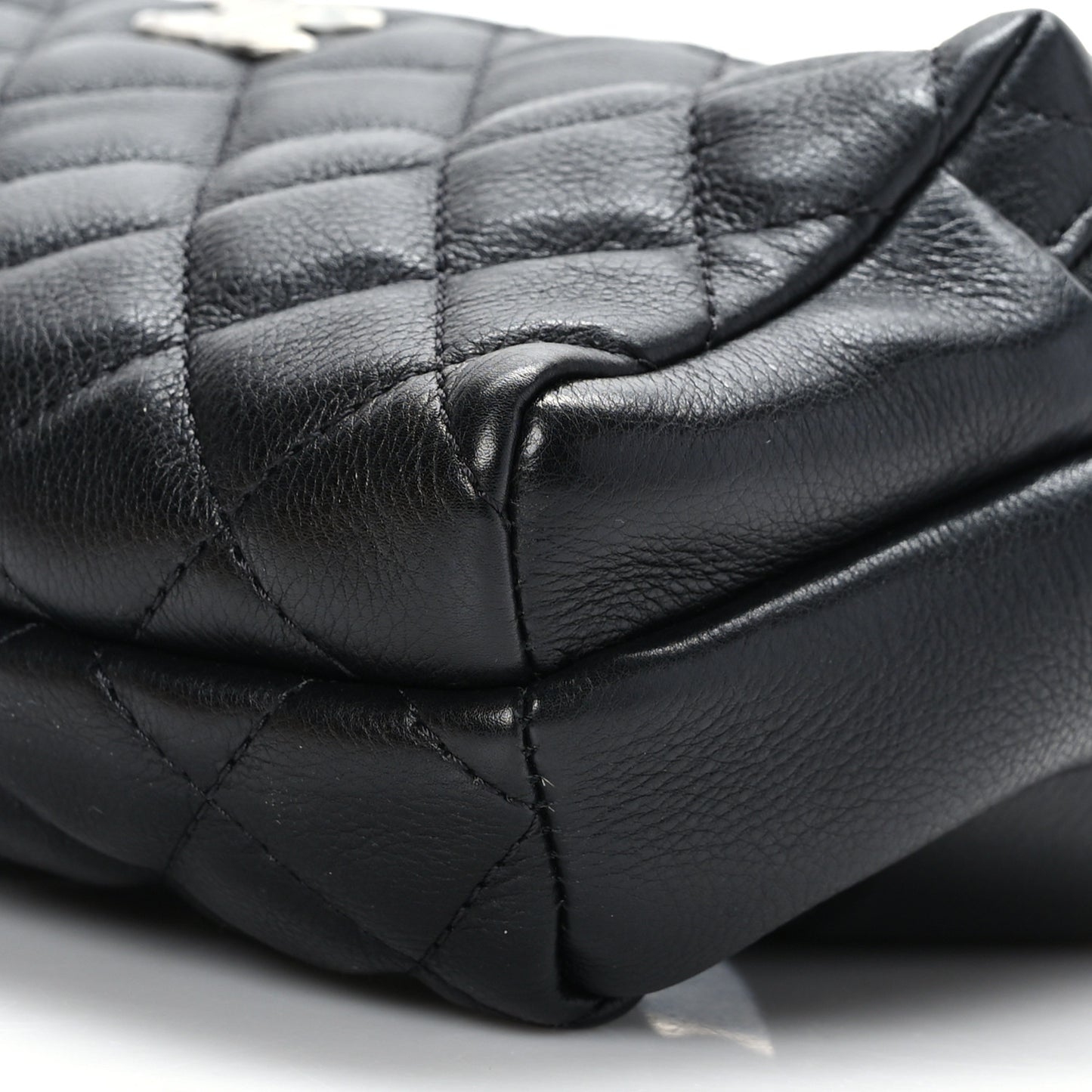 Calfskin Quilted Waist Bag Black