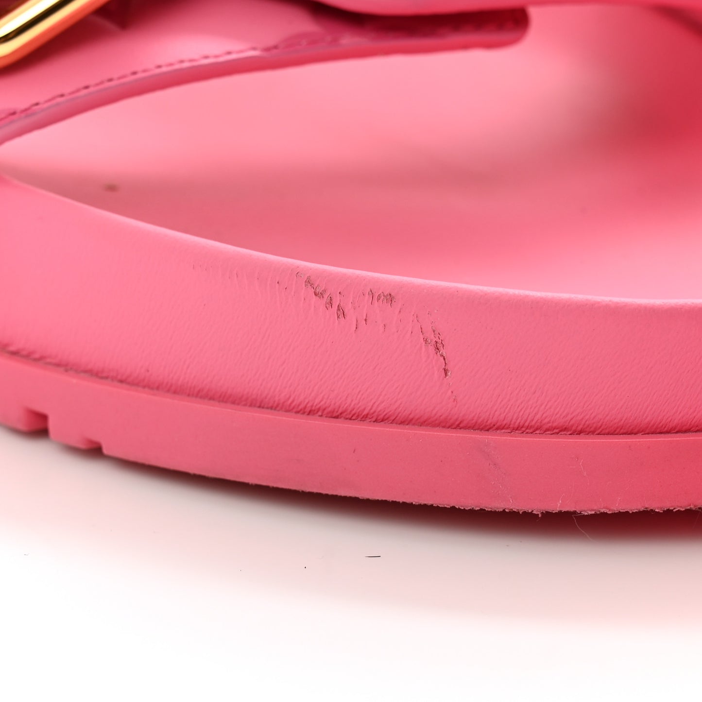 Calfskin Monogram Embossed Bom Dia Flat Mule Sandals 38 Pink