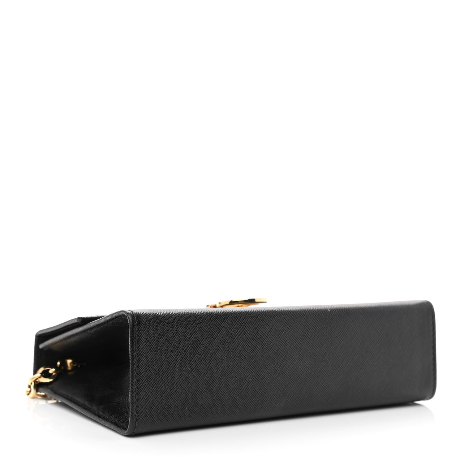 Salvatore Ferragamo Hammered Calfskin Gancio Wallet Bag Black 4 of 10