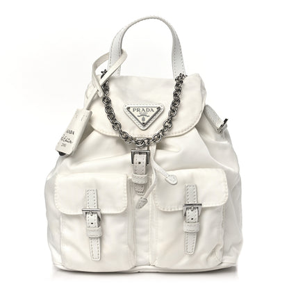 Prada Nylon Vela Mini Crossbody Backpack White 1 of 12