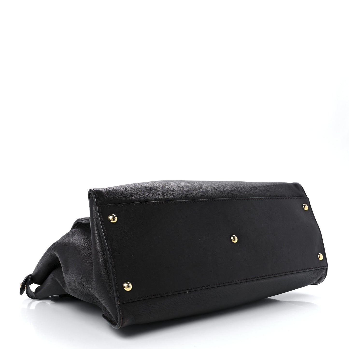 Vitello Dolce Marmol Large Peekaboo Iconic Satchel Ebano Blu Scuro