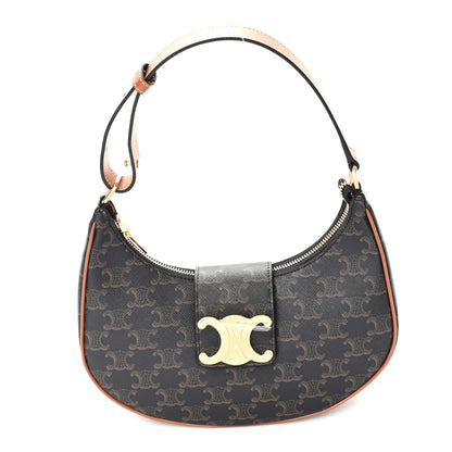 Celine Triomphe Canvas Calfskin Medium Strap Ava Triomphe Shoulder Bag Tan 1 of 9