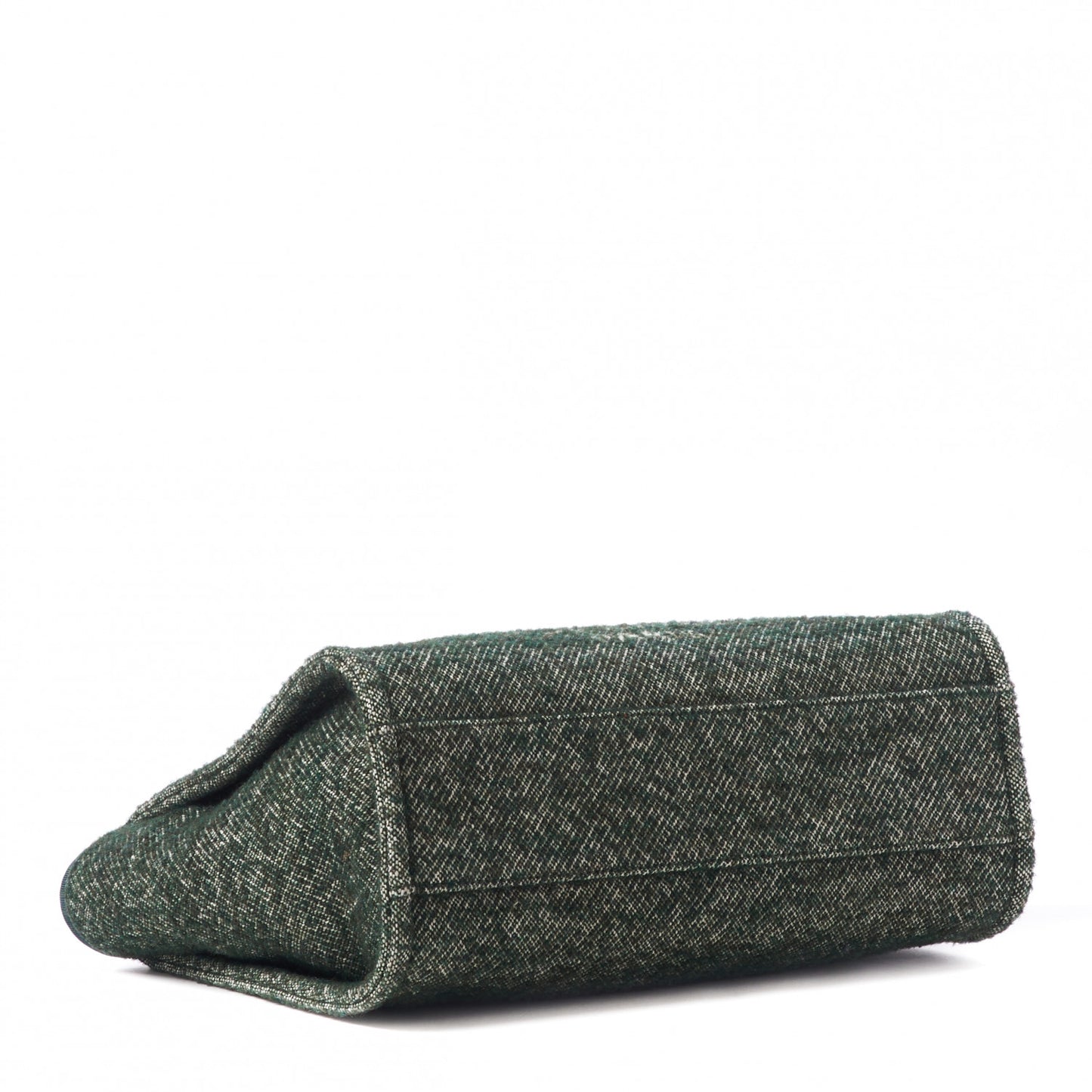 Mixed Fibers Calfskin Small Deauville Tote Green
