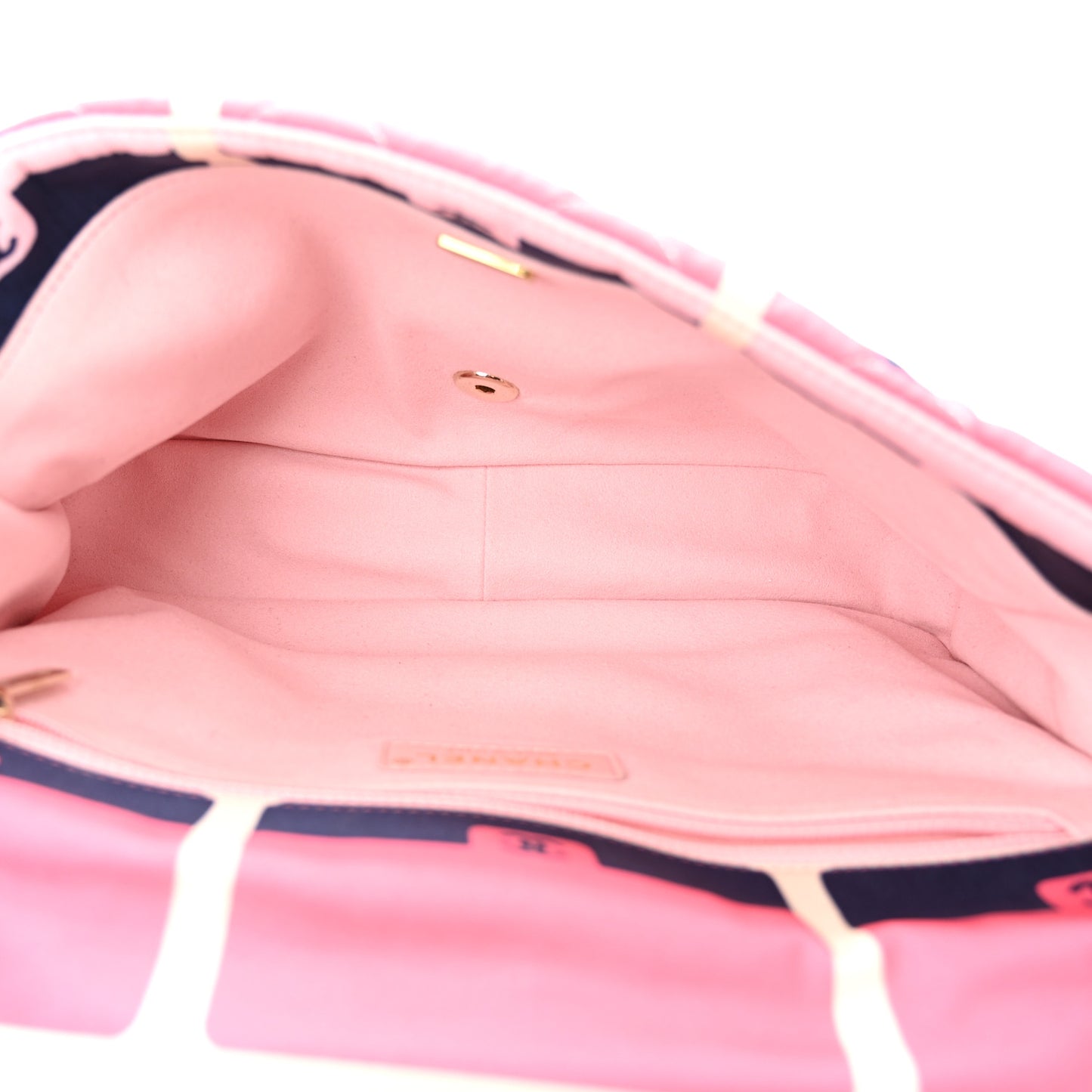 Nylon Printed Medium Flap Pink Navy White