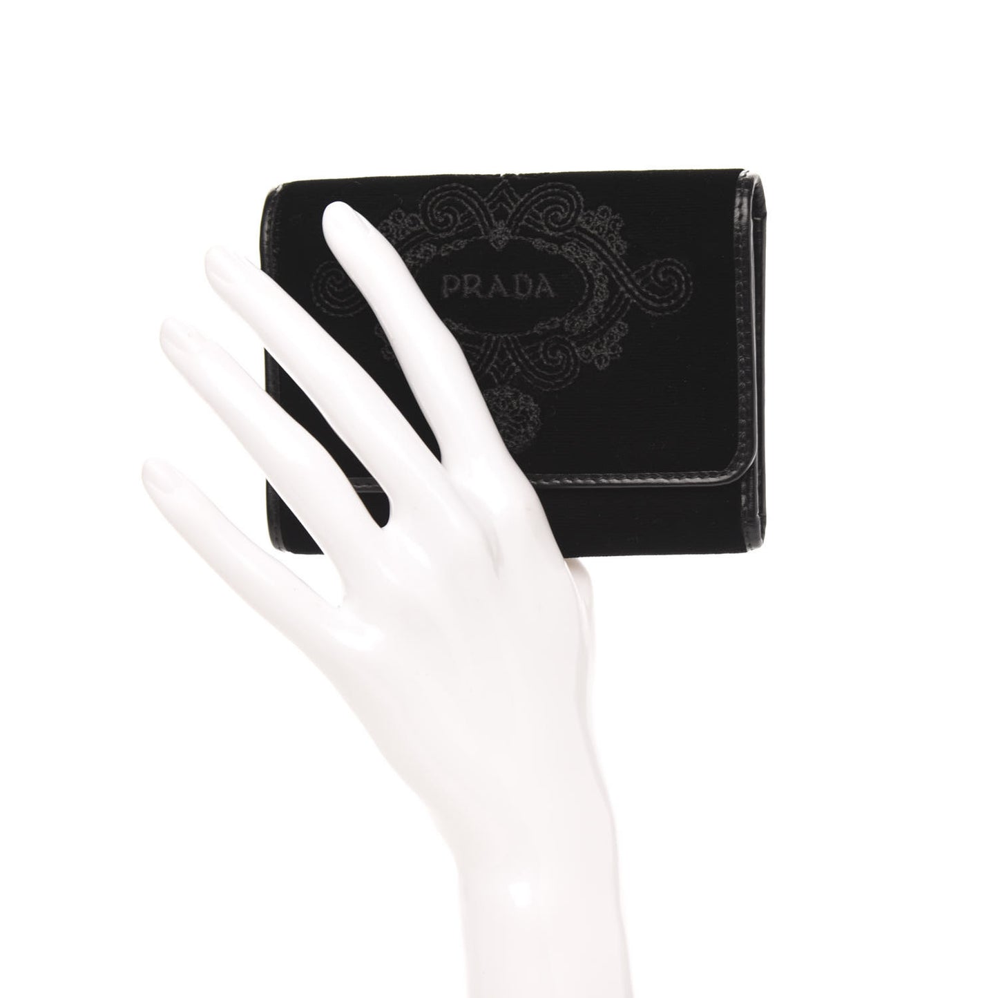 Velluto Logo Tri-Fold Wallet Black