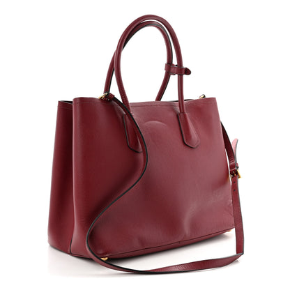 Prada Saffiano Cuir Medium Double Bag Cerise 3 of 16