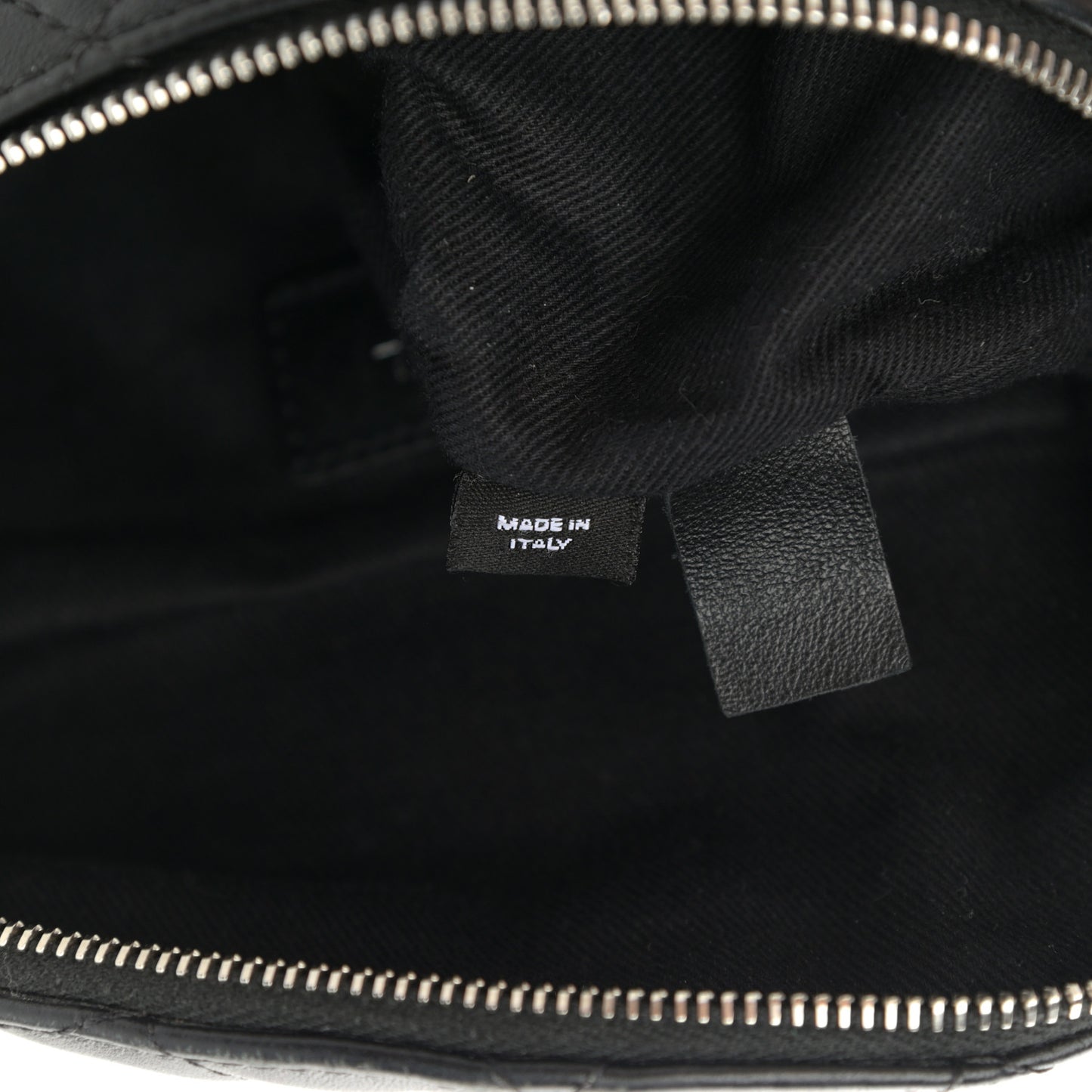 Lambskin Quilted Waist Belt Bag Black