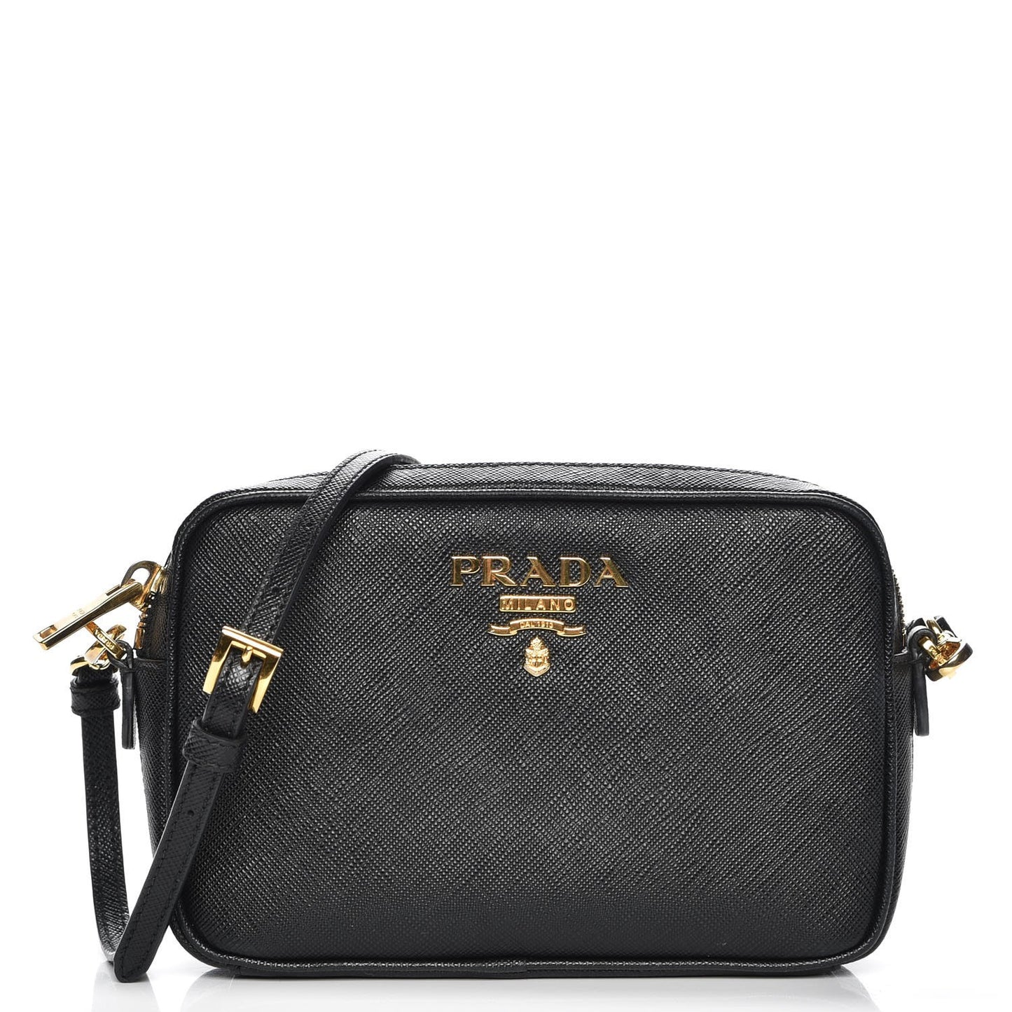 Saffiano Mini Camera Crossbody Bag Nero Black