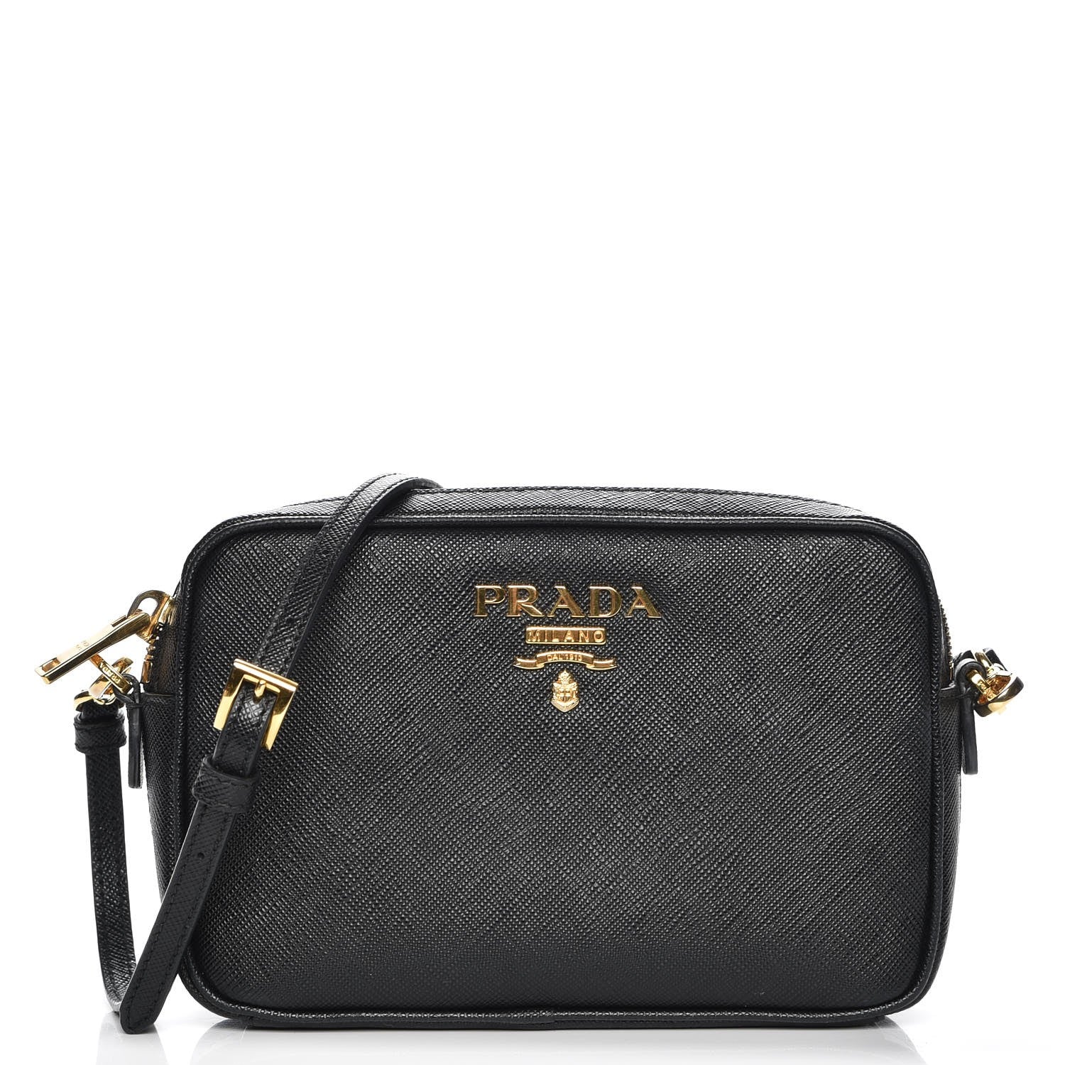 Prada Saffiano Mini Camera Crossbody Bag Nero Black 1 of 9