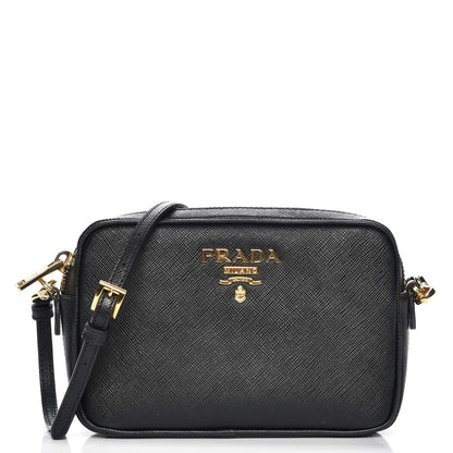 Prada Saffiano Mini Camera Crossbody Bag Nero Black 1 of 9