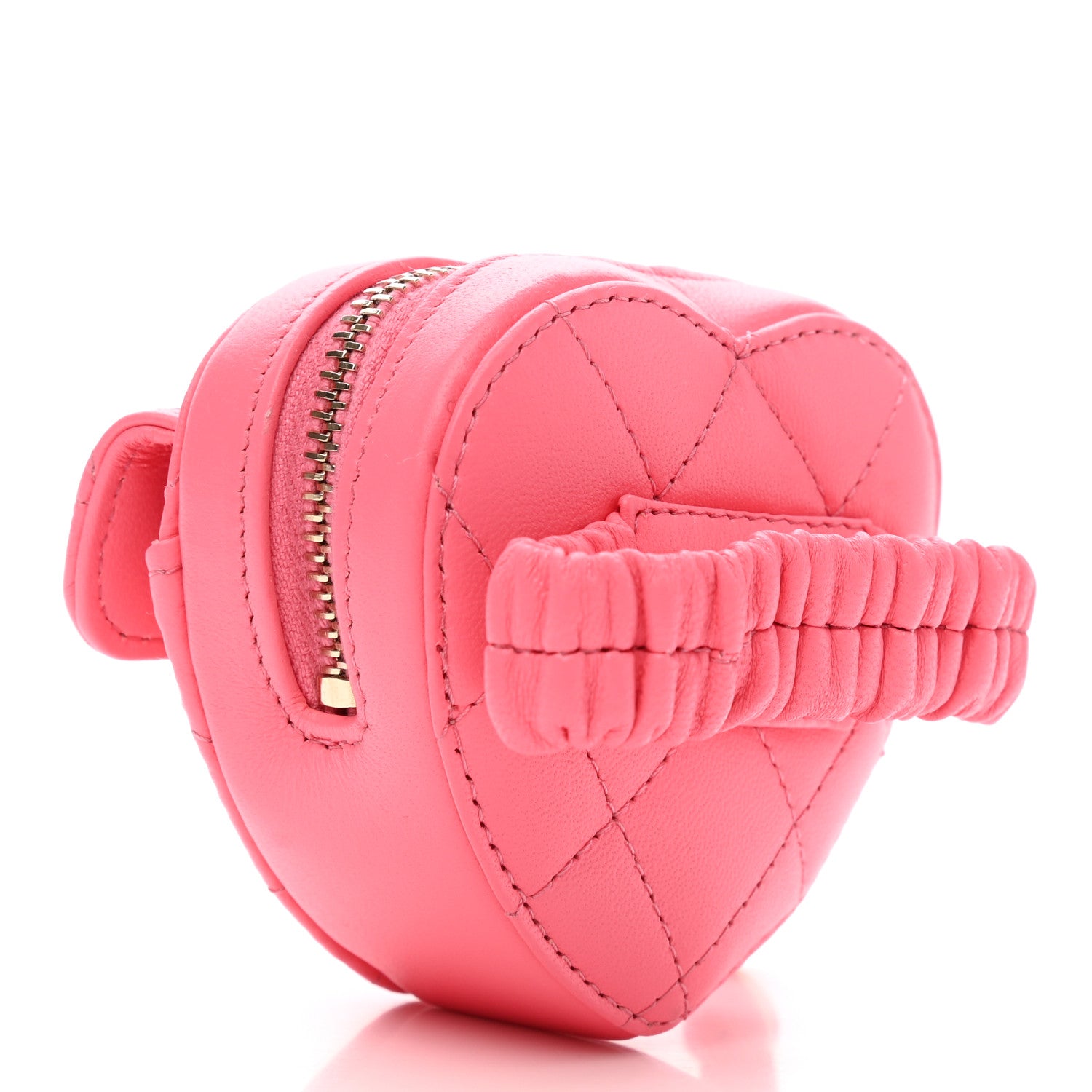 Chanel Lambskin Quilted CC In Love Heart Zipped Arm Coin Purse Pink 3 of 8