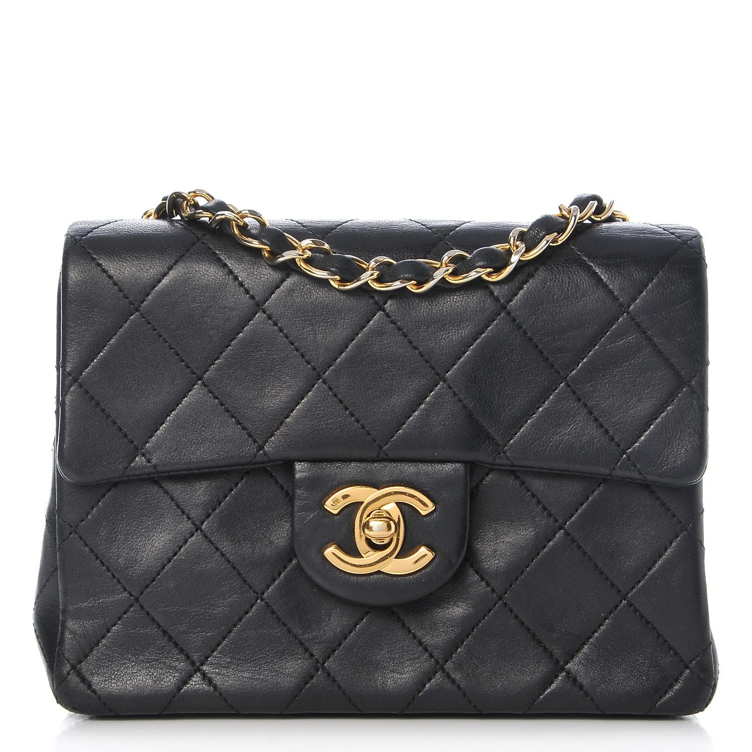 Chanel Lambskin Quilted Mini Square Flap Black 1 of 10