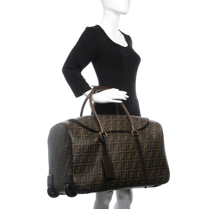 Fendi Zucca Spalmati Rolling Duffle Carry On Luggage Tobacco 3 of 10