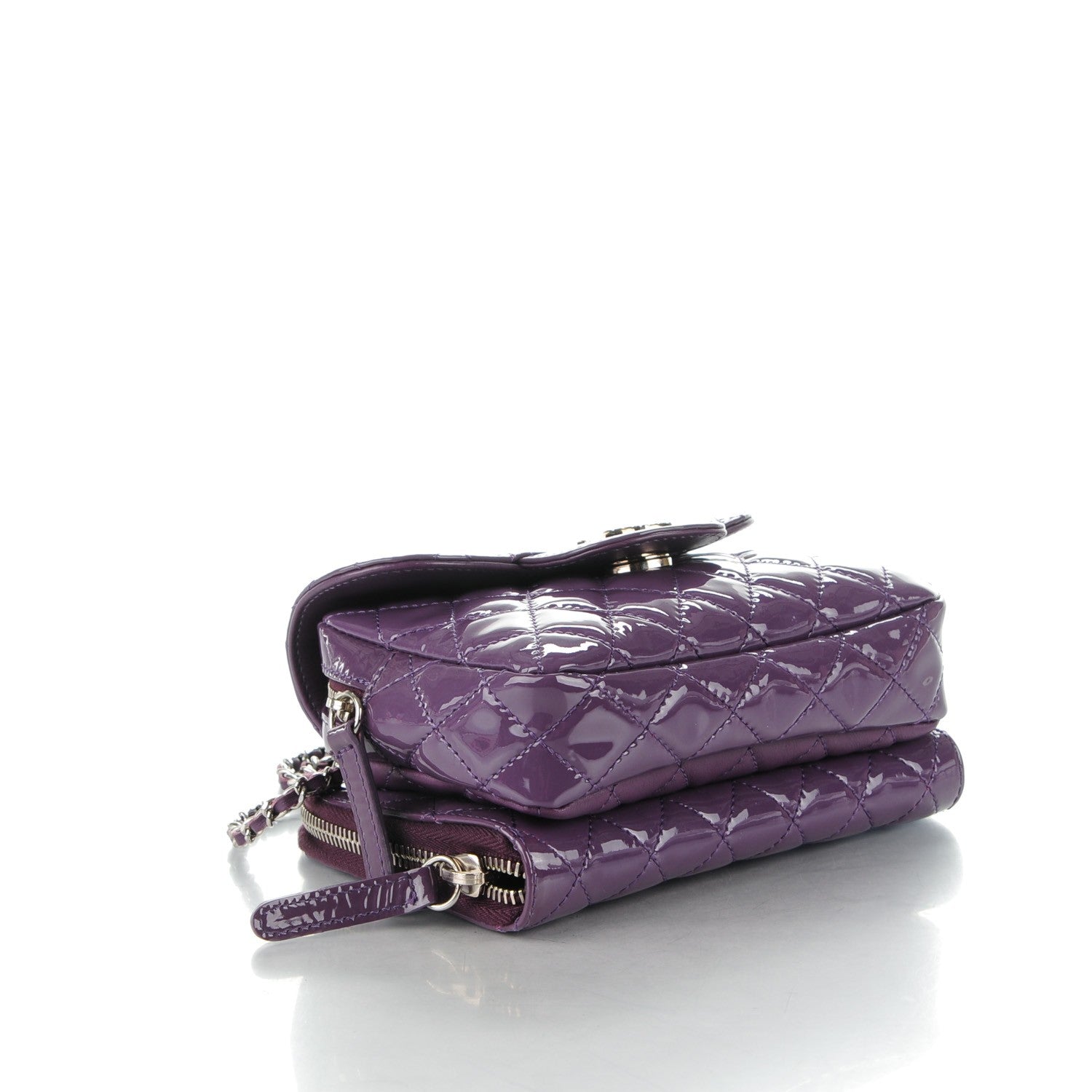 Chanel Patent Brilliant Mini Flap WOC Bag Violet 4 of 8