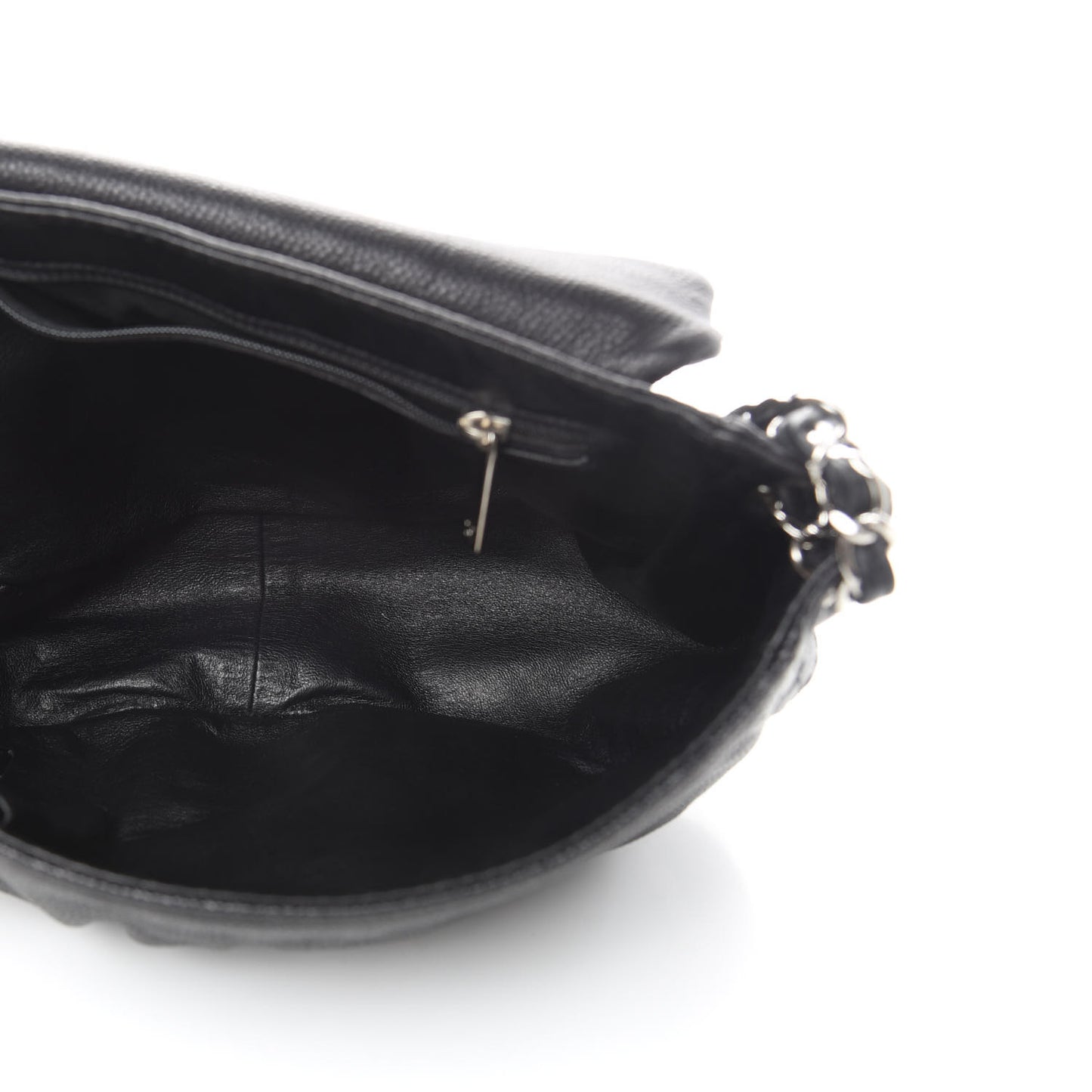 Caviar Half Moon Large Flap Black