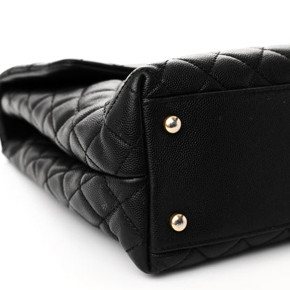Chanel Caviar Lizard Quilted Large Coco Handle Flap Black 9 of 12