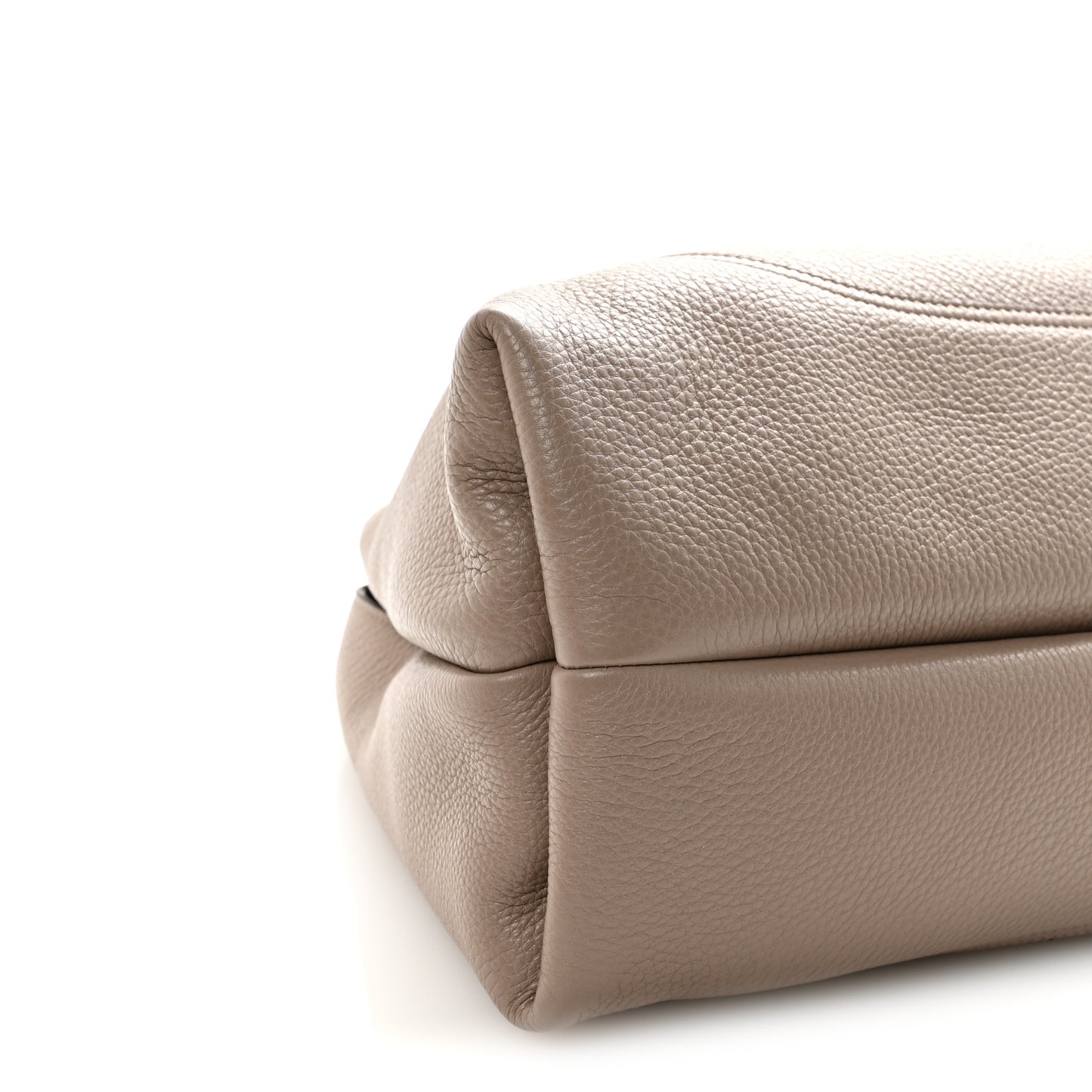 Grained Calfskin Softbit Maxi Shoulder Bag Taupe