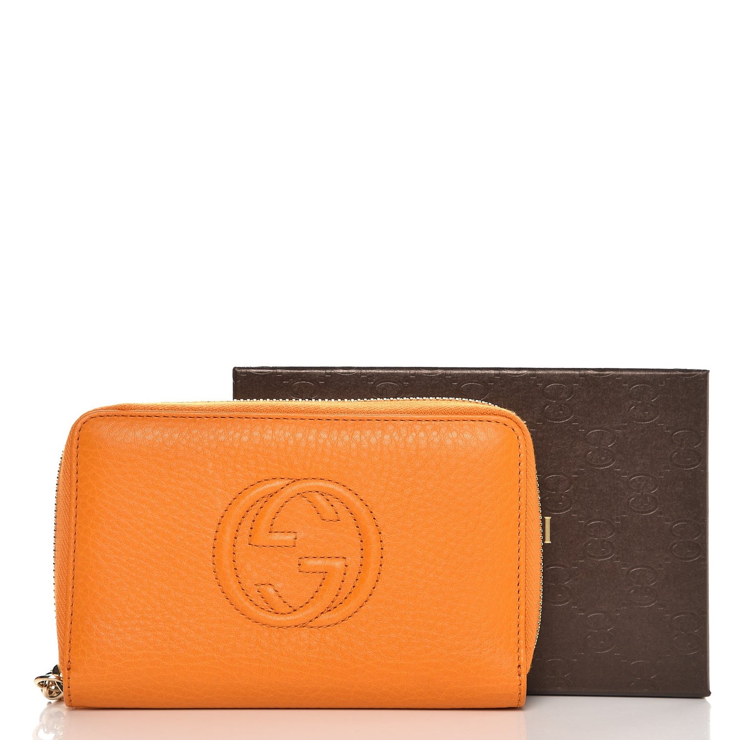 Pebbled Calfskin Medium Soho Zip Around Wallet Curcuma