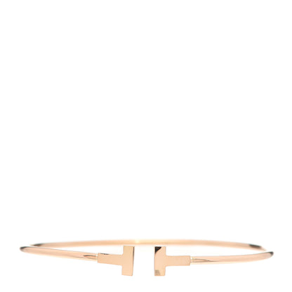 Tiffany 18K Rose Gold Narrow T Wire Bracelet 1 of 5