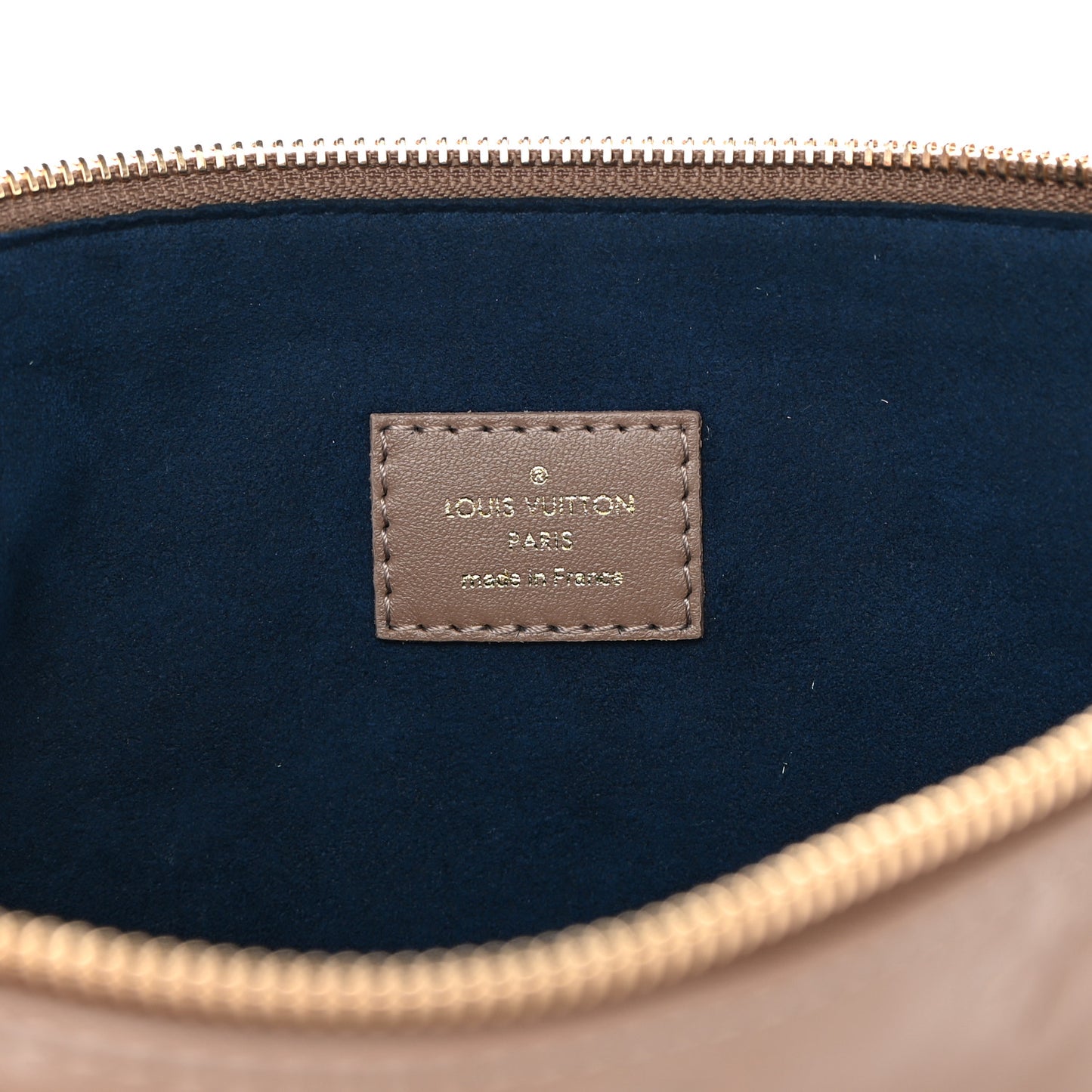 Lambskin Embossed Monogram Coussin MM Taupe
