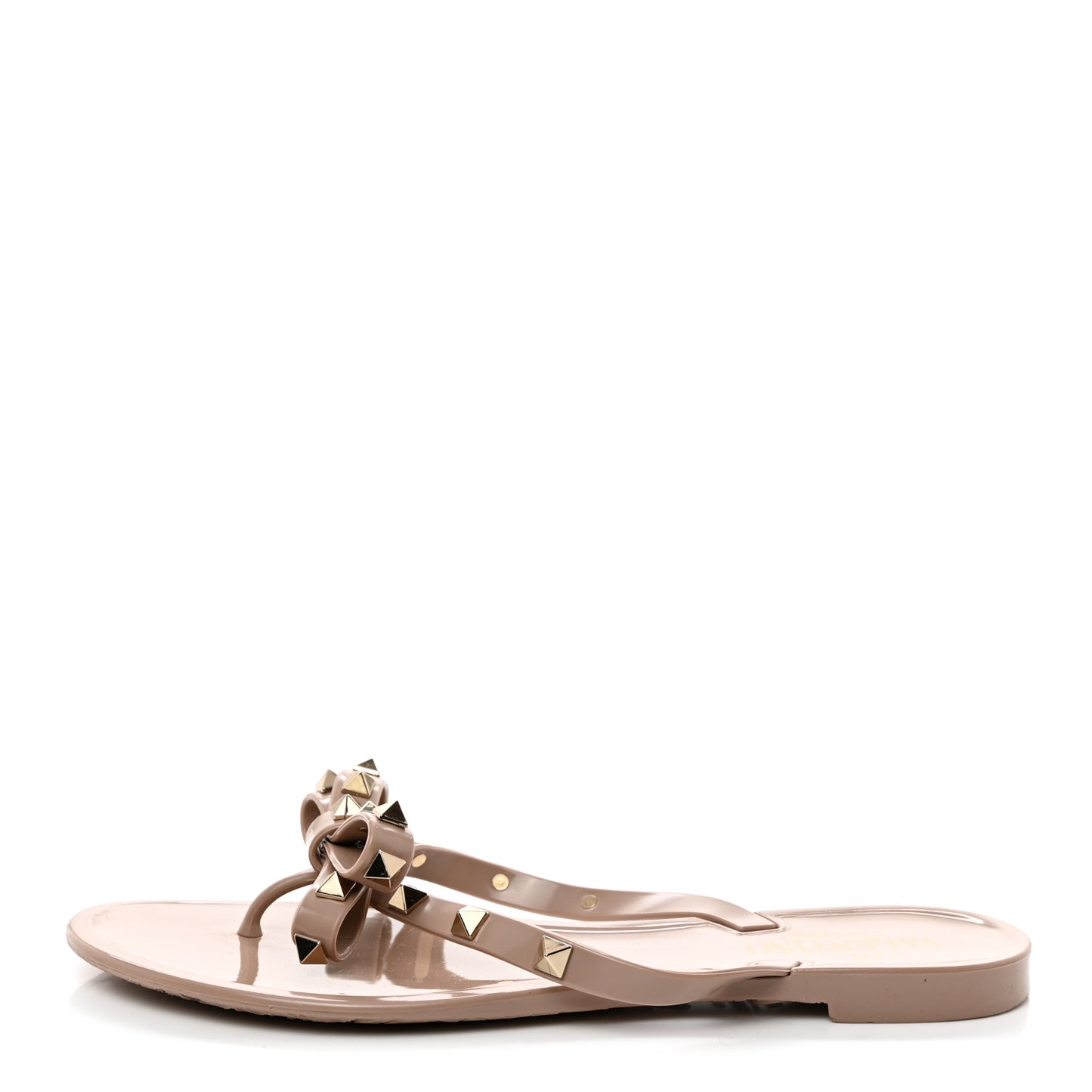 PVC Jelly Rockstud Bow Thong Sandals 37 Poudre