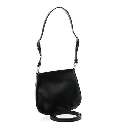 Prada Spazzolato Mini Cleo Flap Adjustable Strap Shoulder Bag Black 2 of 9