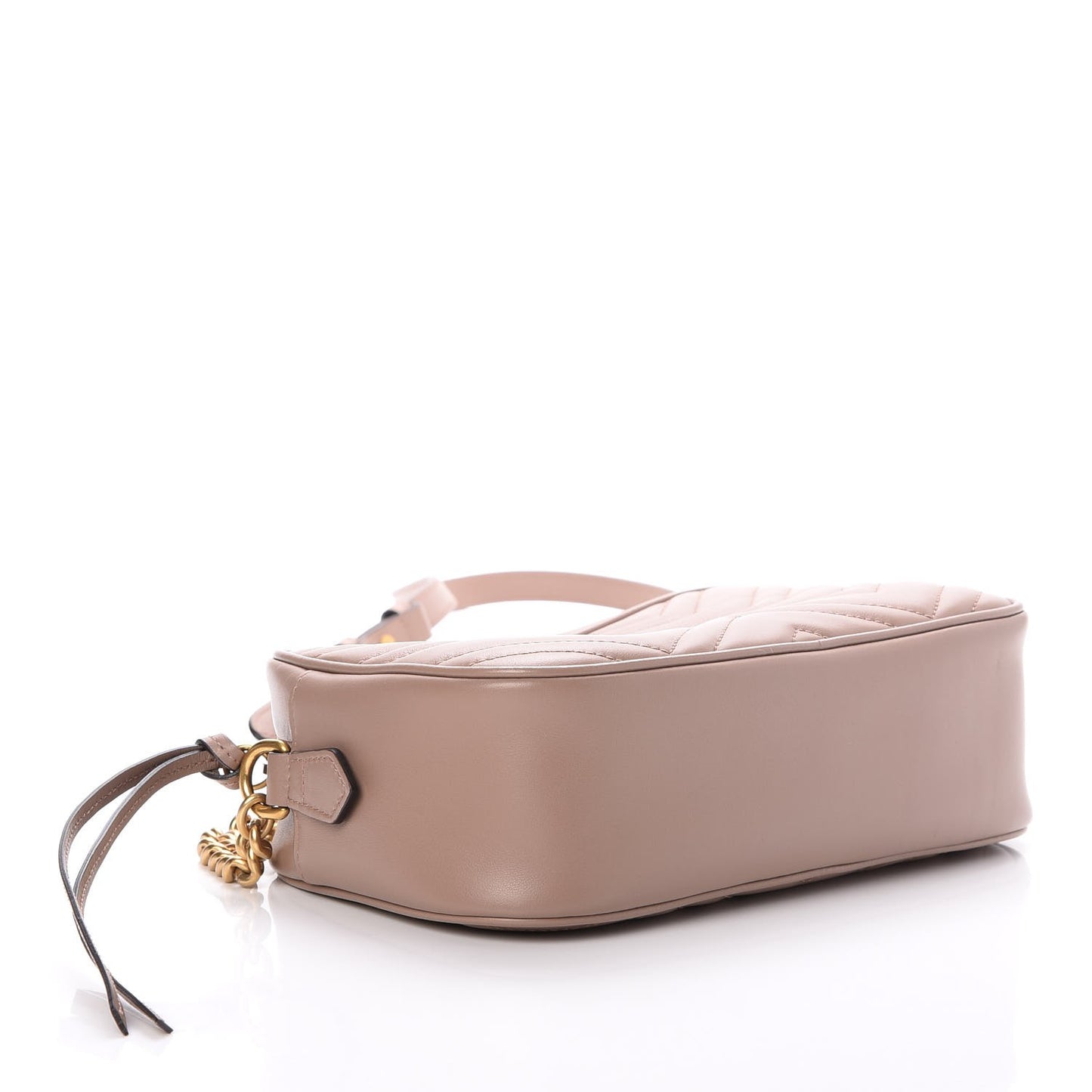 Calfskin Matelasse Small GG Marmont Chain Shoulder Bag Taupe