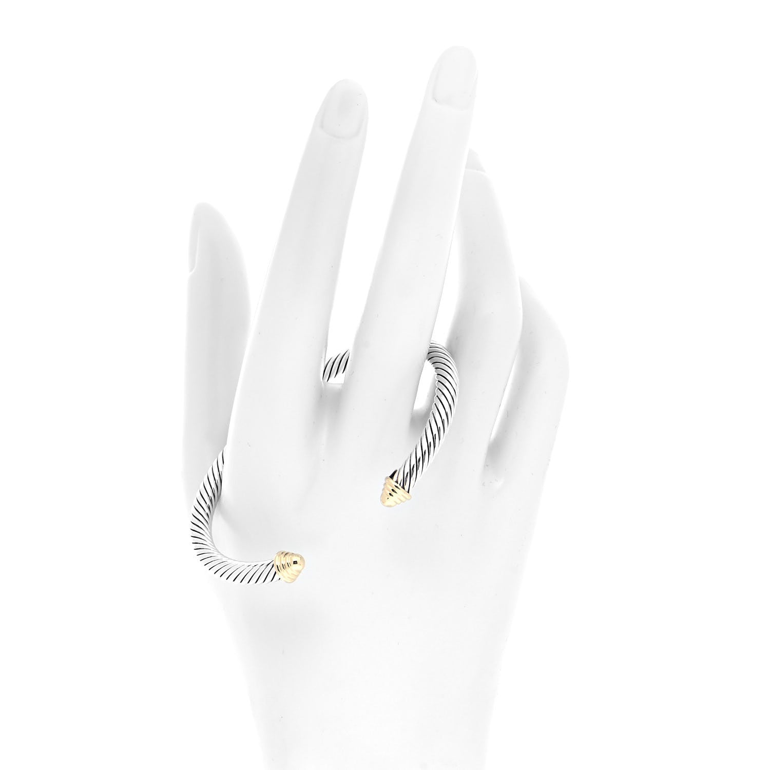 David Yurman Sterling Silver 14K Yellow Gold 5mm Cable Classics Bracelet 2 of 4