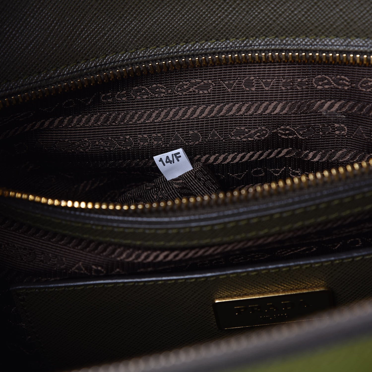Prada Saffiano Lux Colorblock Medium Galleria Double Zip Tote Edera Militare 7 of 10