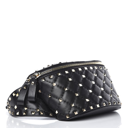 Valentino Garavani Lambskin Rockstud Spike Belt Bag 95 Black 3 of 8