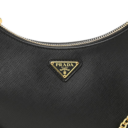 Prada Saffiano Lux Re-Edition 2005 Shoulder Bag Black 8 of 10