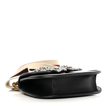 Gucci Calfskin Web Crystal Butterfly Stripe Small Totem Shoulder Bag Black 4 of 16