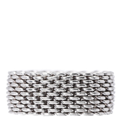 Tiffany Sterling Silver Somerset Mesh Ring 58 8.5 3 of 4