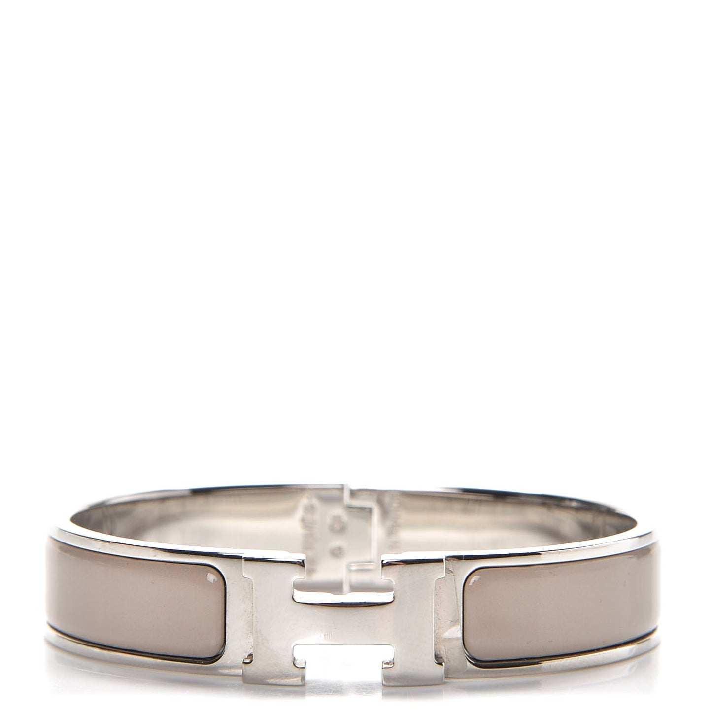 Enamel Narrow Clic Clac H Bracelet PM Marron Glace
