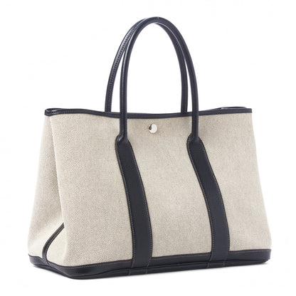 Hermes Toile Buffle Skipper Garden Party 36 MM Tote Black 3 of 9