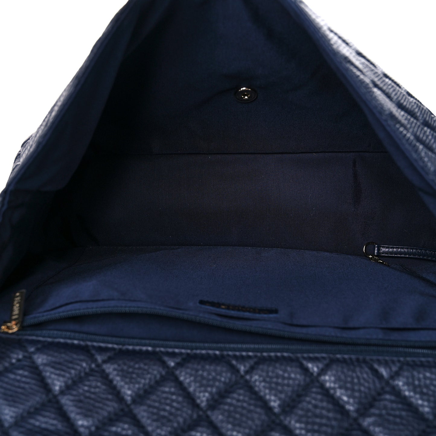 Calfskin Quilted Small XXL Travel Flap Bag Navy