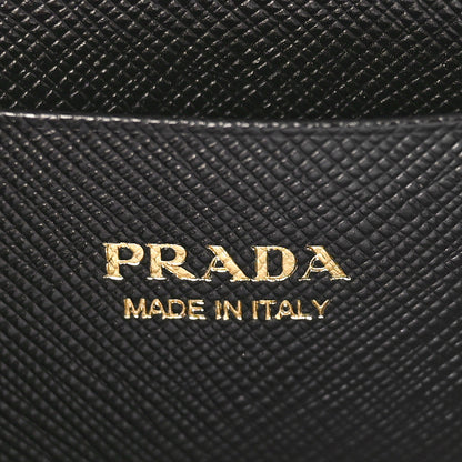Prada Saffiano Lux Mini Double Zip Chain Crossbody Bag Black 8 of 10