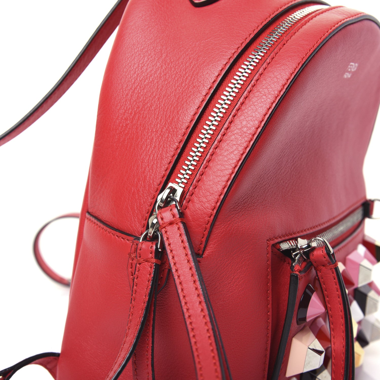 Fendi Vitello Dolce Studded Mini Backpack Fiamma Multicolor 15 of 15